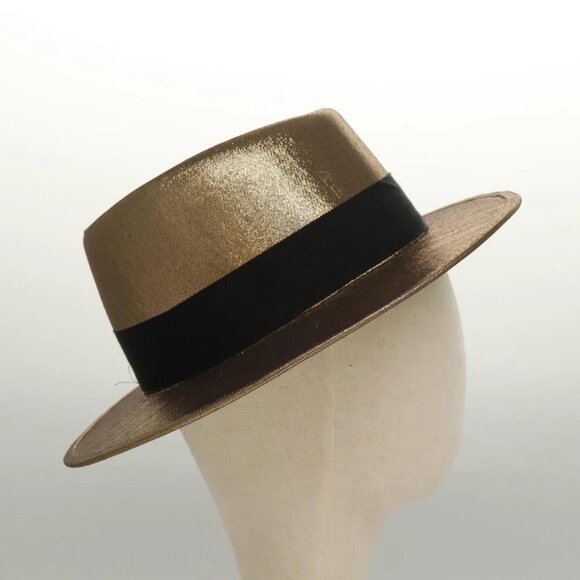 SAINT LAURENT Hat Canvas Gold Tone - Picture 5 of 15